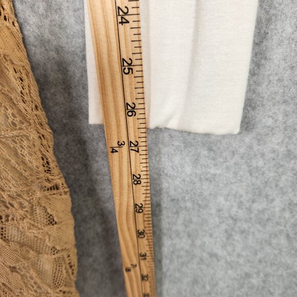 A.L.C. Lace Ruched Bodycon Dress in Tan Long Sleeve Women's Size M - Picture 9 of 11